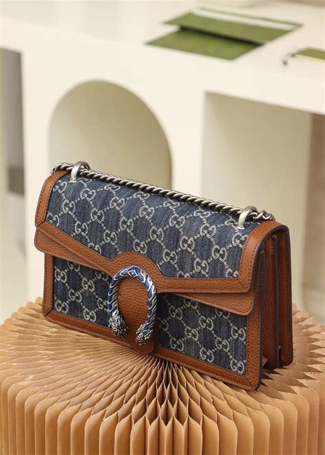 gucci embroidered shoulder bag|Gucci denim shoulder bag.